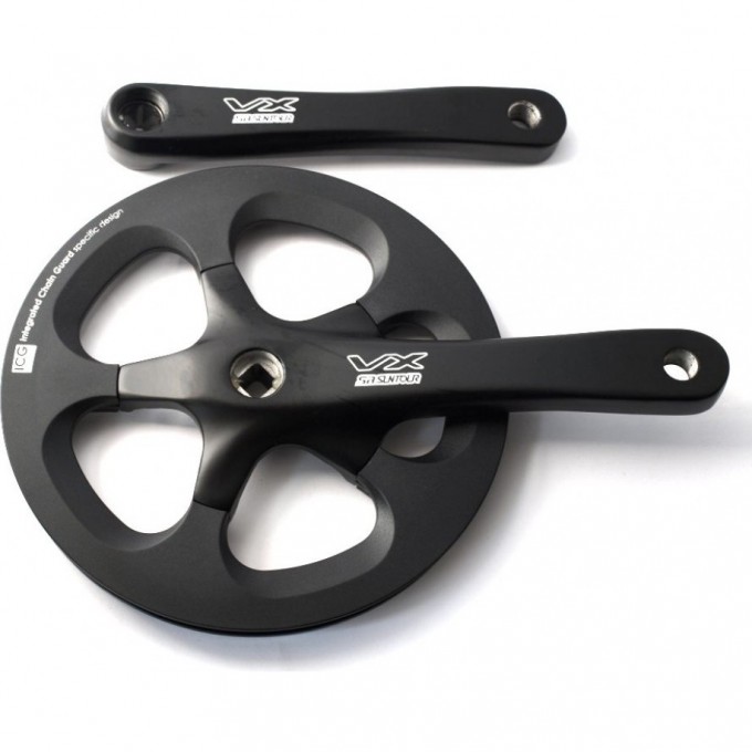 Шатуны SUNTOUR CW16-VX-S44 PB BDG 44T, 175мм, с двойной защитой, чёрные 7787